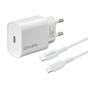 4S DUAL snellader 20W WIT met USB-C kabel 1,5m