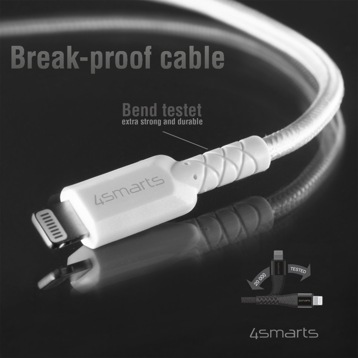 4S DUAL snellader 20W WIT met Lighting kabel 1,5m - Afbeelding 2