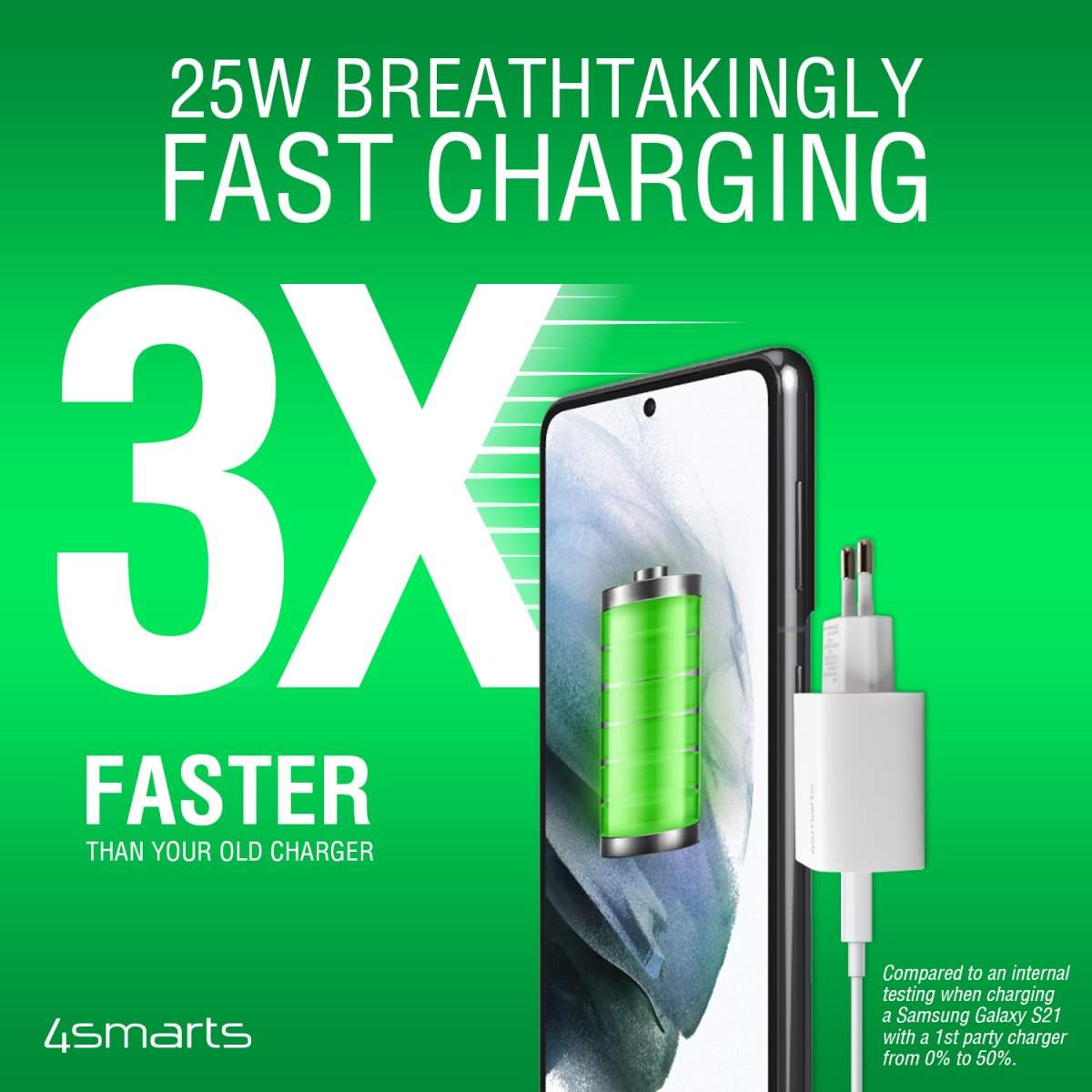 4S DUAL snellader 25W ZWART - Afbeelding 5