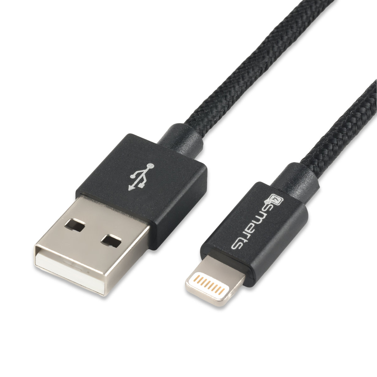 4S Laadkabel USB-A naar Lightning 1m zwart - Afbeelding 2