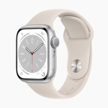 Apple Watch Series 8 45mm Aluminum Silver Wifi + 4G White Sport Band - A-grade - Afbeelding 2